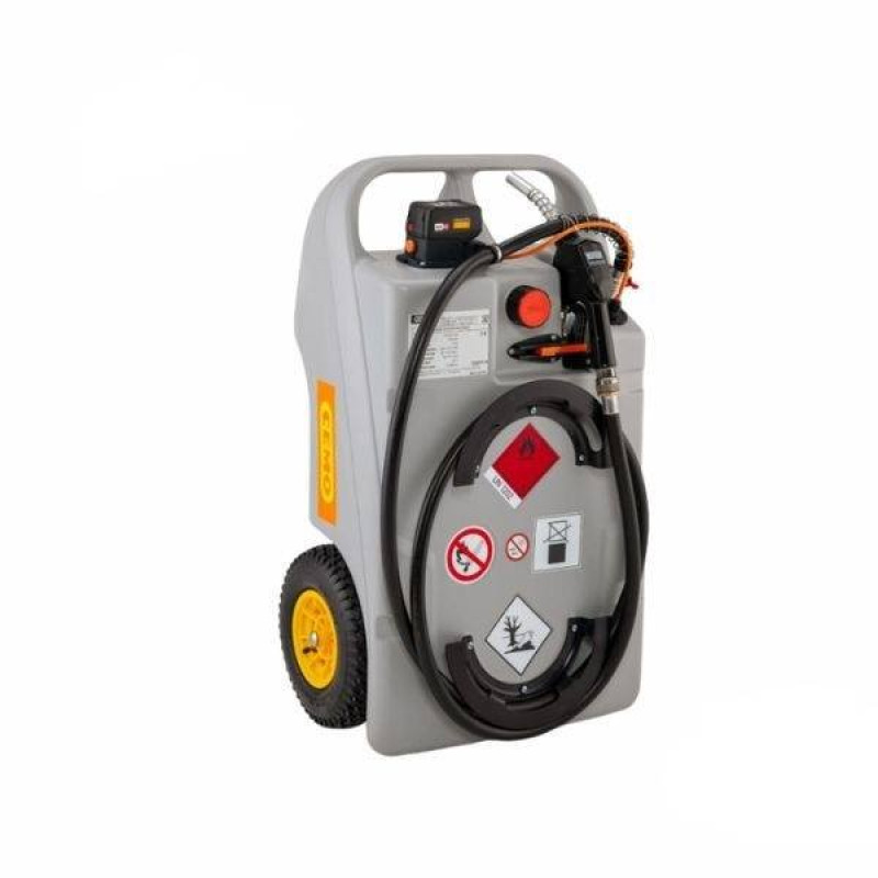 Rezervor mobil tip carucior pentru motorina 60L cu baterie CAS si incarcator de baterie
