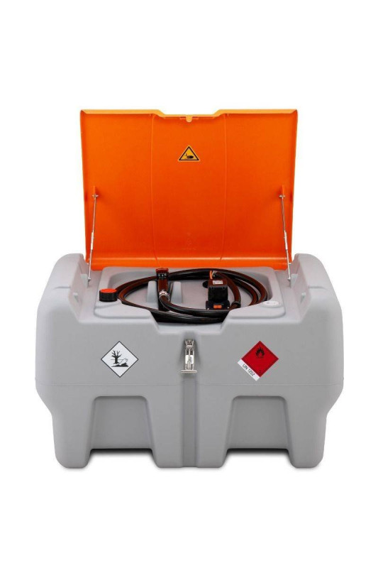 Rezervor motorina Mobil Easy 440L cu pompa CENTRI SP 30, baterie CAS 4 Ah si capac rabatabil.