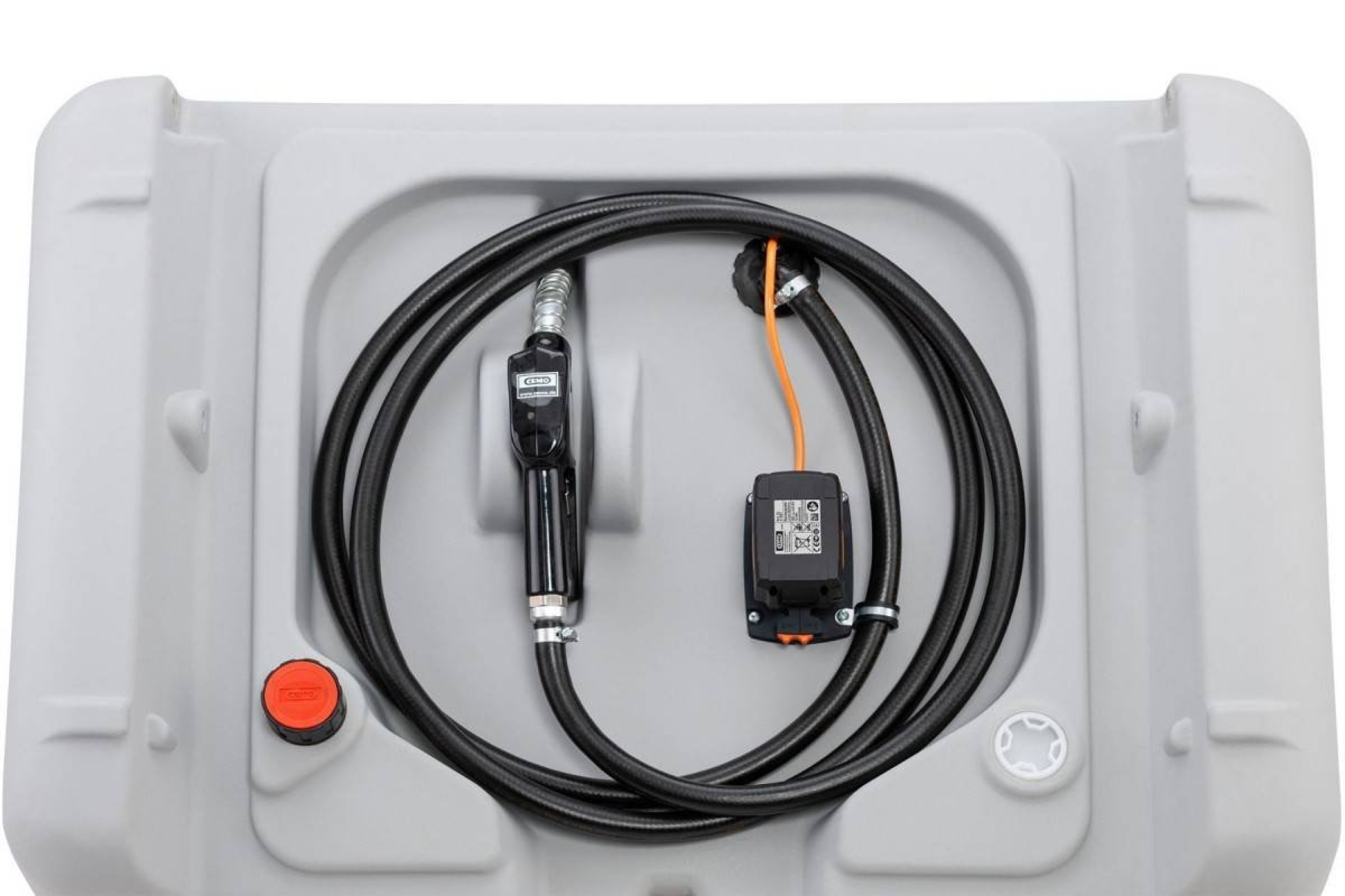 Rezervor motorina Mobil Easy 440L cu pompa CENTRI SP 30, baterie CAS 4 Ah si capac rabatabil Cemo