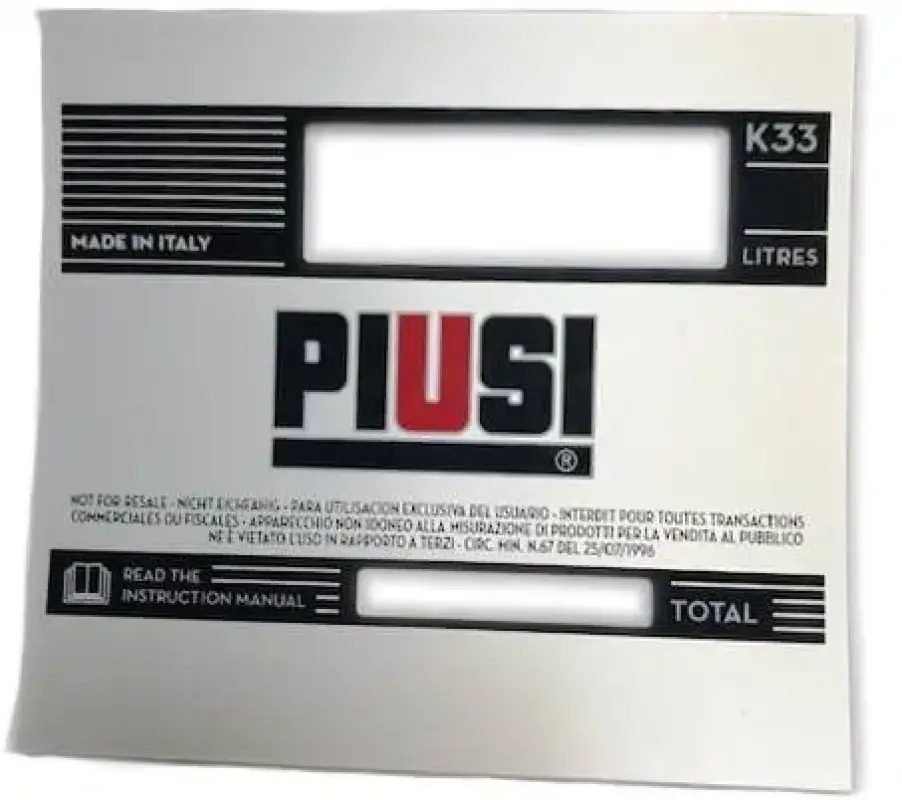Eticheta pentru debitmetru K33 Piusi R08839000