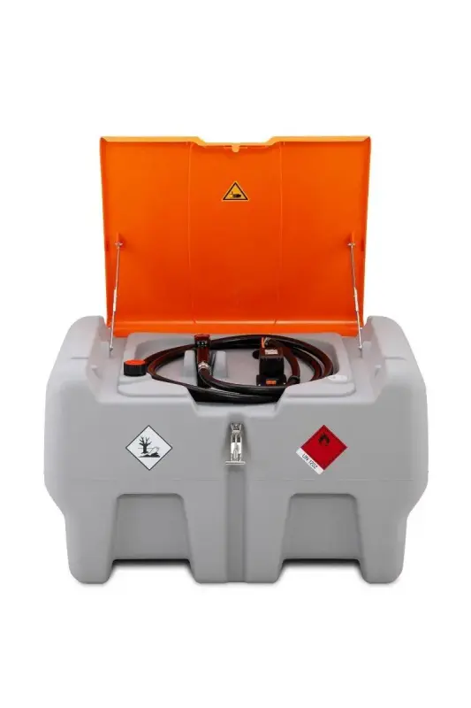 Rezervor motorina Mobil Easy 440L cu pompa CENTRI SP 30, baterie CAS 4 Ah si capac rabatabil Cemo