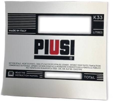 Eticheta pentru debitmetru K33 Piusi R08839000