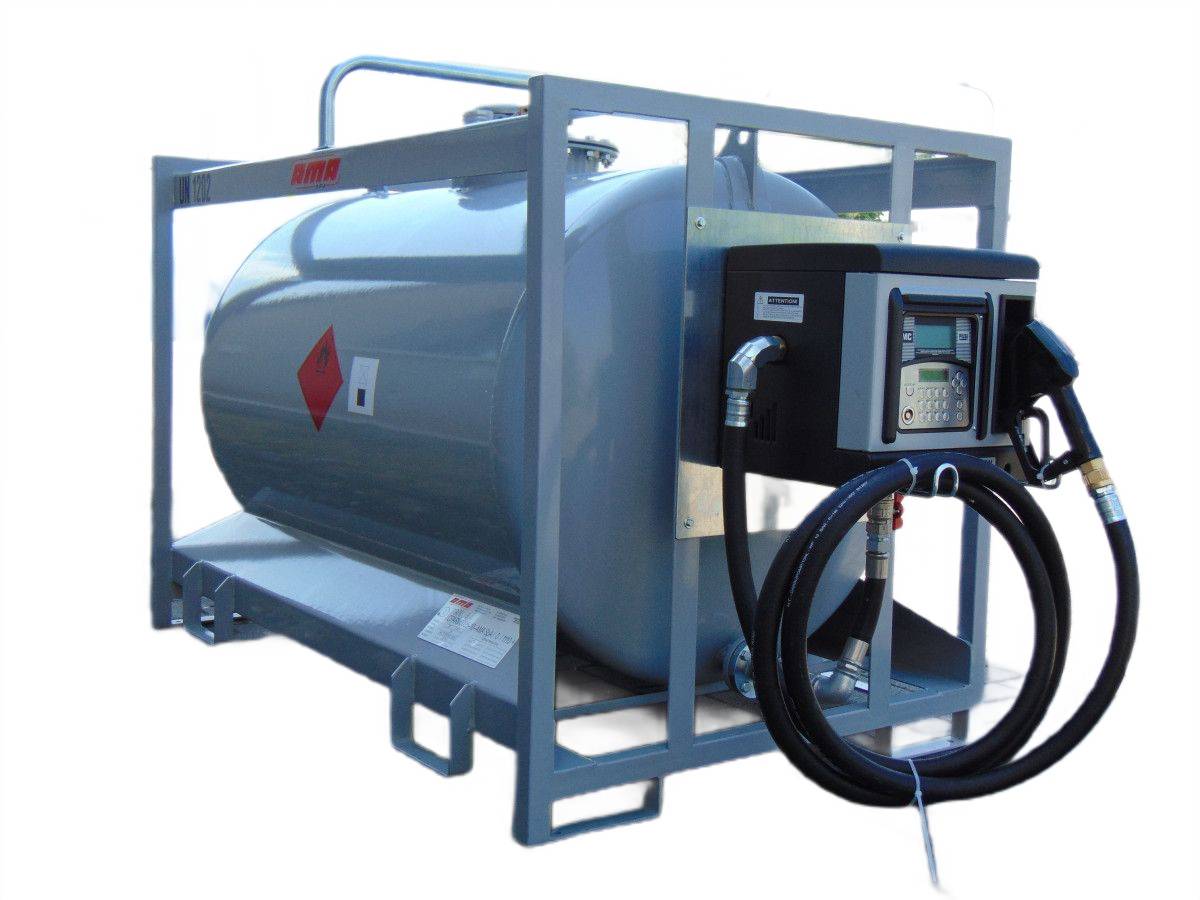 REZERVOR COMBUSTIBIL MOBIL - ADR/RID/IMDG 920L, DOTAT CU POMPA CU GESTIUNE