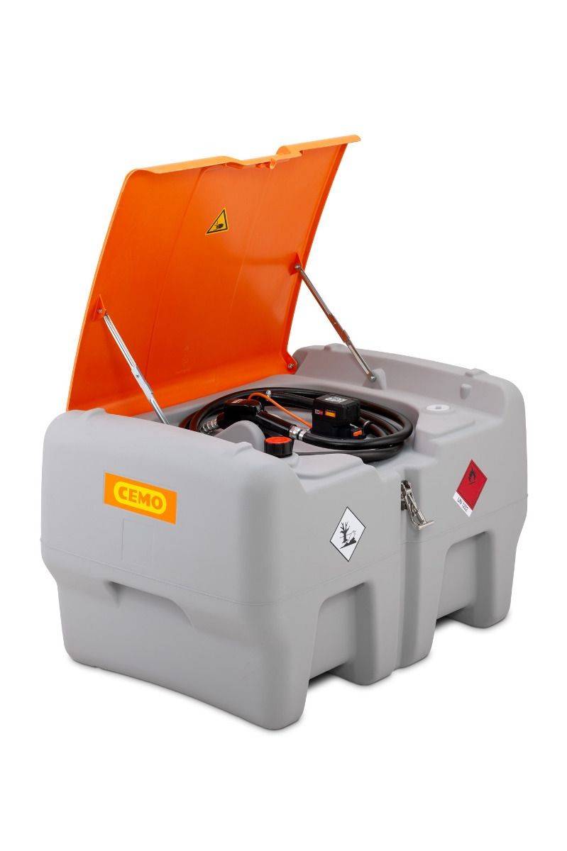 Rezervor motorina Mobil Easy 440L cu pompa CENTRI SP 30, baterie CAS 4 Ah si capac rabatabil Cemo